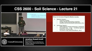 PLSCS 2600 - 21 - Managing Soil Organic Matter