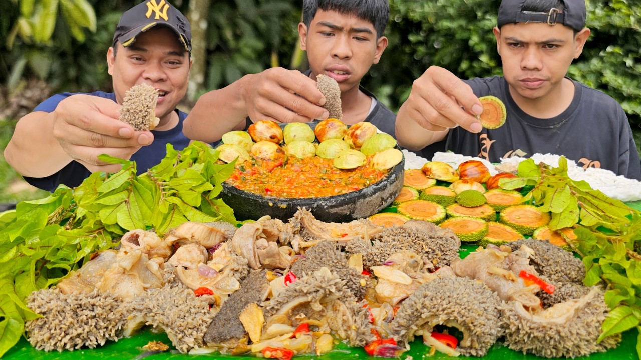 NGALIMED ! MUKBANG OSENG BABAT + LALAPAN MENTAH + SAMBAL PEDAS NAGIH, NGEUNAH EUY