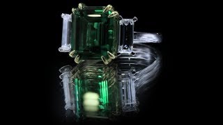 F&B Jewelry Showcase: Custom Chatham Lab Created Emerald 11x9mm Emerald 3 Stone Ring