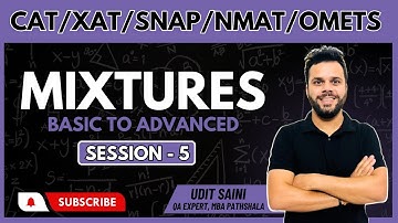 Mixtures Session 05 || CAT Preparation 2024 || Quantitative Aptitude || By Udit Saini #cat2024