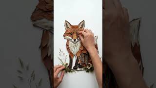 🦊 DIY Fox Made from Natural Materials 🌿 | Satisfying Nature Craft #shorts