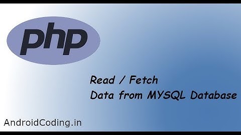 PHP Fetch Data from MYSQL DB