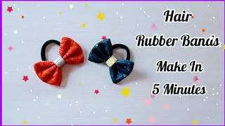 Make a hair rubber bands in 5 minutes / Stitching / Rachhu Creativity