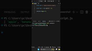 Master split() in JavaScript 🔥 | String to Array in Seconds! #shorts #javascript #dsa