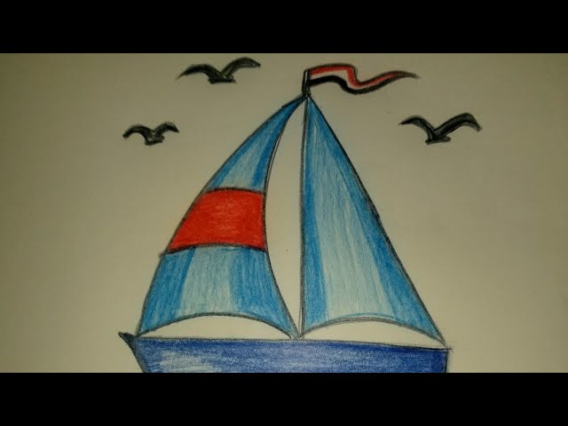 رسم سفينه للاطفال/رسم سفينة سهل/تعليم الرسم للمبتدئن/رسم سفينة - YouTube