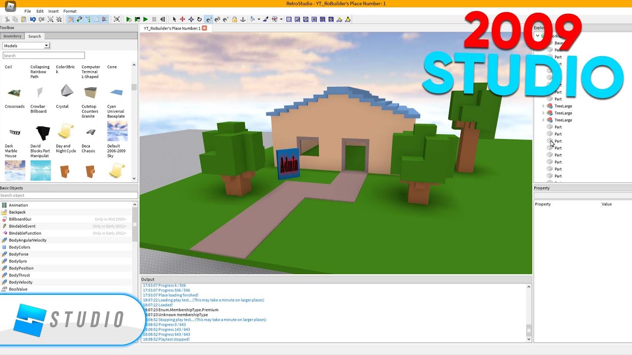 Using Roblox Studio From 2009 to Build a Working Game 