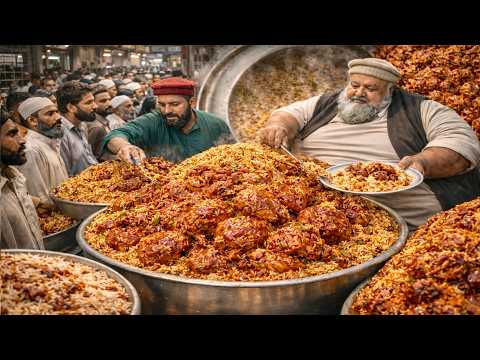 LEGENDARY KABULI PULAO RECIPE | 200+ KG Afghan Giant Meat Pulau Prepared | Pakistan street food