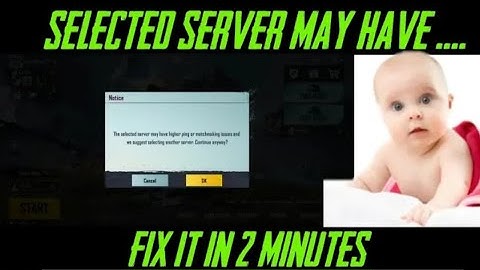 PUBG The Selected Server May Have Higher Ping Or Matchmaking Issues || PUBGGLOBAL KR LOGIN ISSUE FIX