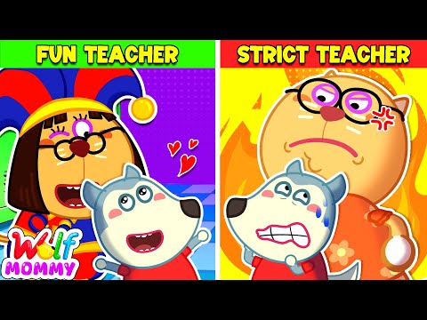4 Hours in the MOST EXTREMELY STRICT SCHOOL! 😱 | Wolf Mommy Cartoon for Kids