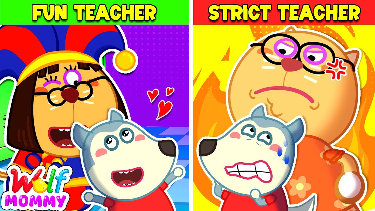 24 Hours in the MOST EXTREMELY STRICT SCHOOL! 😱 | Wolf Mommy Cartoon for Kids