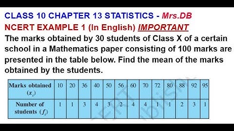 CLASS 10 | CH 13 STATISTICS | EXAMPLE 1 | HOW TO CALCULATE MEAN IN DIRECT METHOD | Mrs.DB