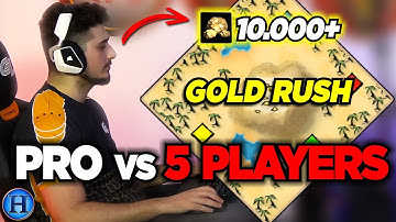 Starting With 10000 Gold ON GOLD RUSH | 1v5 AoE2