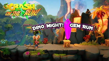 Dino Might! Gem Run Challenge‼️ How To Get Free Purple Crystal Daily‼️ Crash On The run Tips