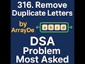 #LeetCode316 RemoveDuplicateLetters - Most Asked DSA - Part1 #faang #shortvideo