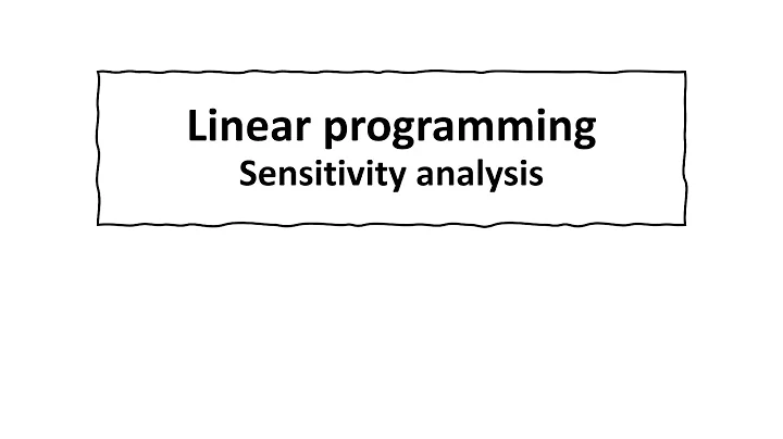 Excel Solver Sensitivity analysis