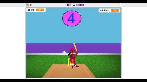 Cricket game using scratch or pictoblox block coding