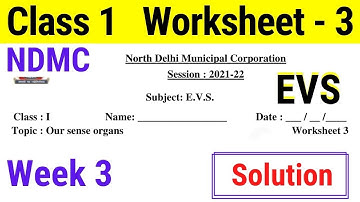 NDMC Class 1 EVS worksheet 3 solution Week 3 (15/06/2021) || worksheet 3 Class 1st evs