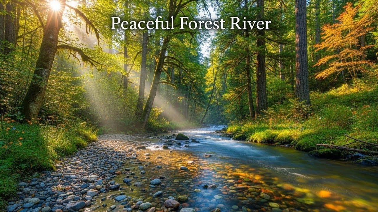 Peaceful Flowing River 🌊 Natural Ambience Sound for Deep Sleep and Stress Relief #216