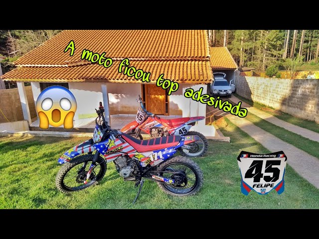 COMO APLICAR KIT GRÁFICO MOTOSTYLE EM SUA MOTO / COLANDO ADESIVO NA CRF 230  KIT R1DE BIKER 