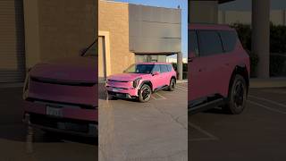 KIA EV9 pink wrap!!🌸 #wrapnation #cartok #wraplife #wrap #wrapping #vinylwrap #wraparound #pink
