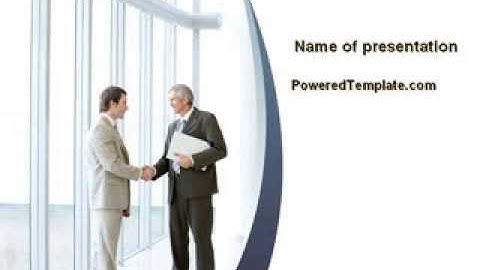 Business Meeting In A Lobby PowerPoint Template by PoweredTemplate.com