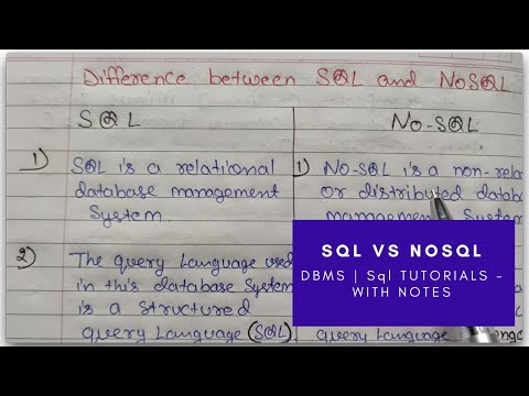 Difference between SQL and NoSQL in Hindi with NOTES
