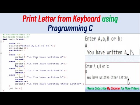 how to print letters on keyboard | C Programming | C++ | Education | ICT Tutorial