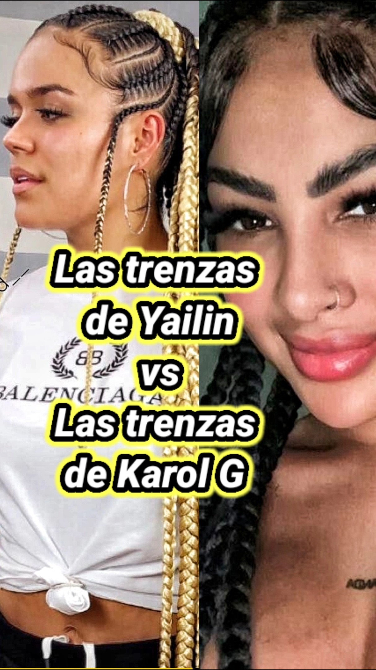 Las trenzas de Yailin vs Las trenzas de Karol G. #karolg #yailinlamásviral