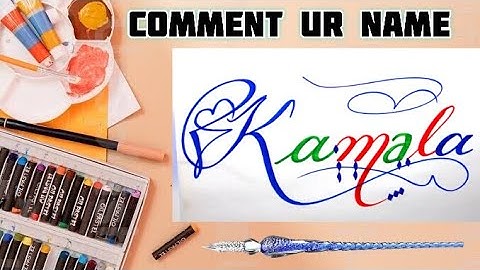 Kamala Name Signature Calligraphy Status | How to Draw, Cursive Calligraphy with Cut Marker