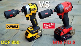 Comparison of impact screwdrivers Dewalt DCF 850 vs 226Nm Milwaukee M18 FID 2 screenshot 5