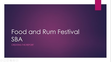 CSEC IT: Food and Rum Festival SBA | Database | Report