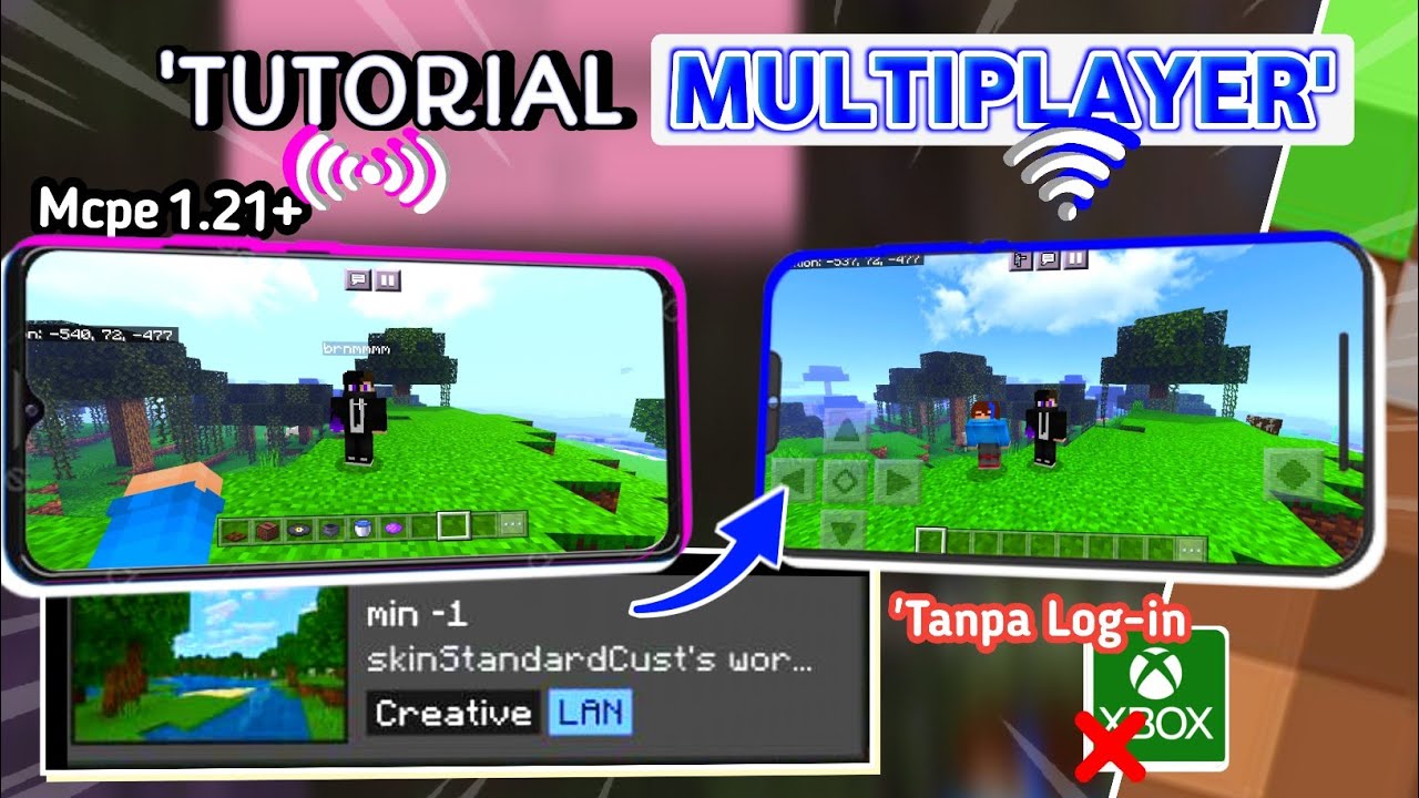 (Cara Baru) Mabar Dekat Multiplayer Minecraft Pe 1.21+ pake 2 Hp/Android