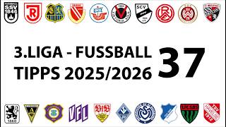 Fussball-Tipps 3.Liga - 37.Spieltag - Saison 2025/2026
