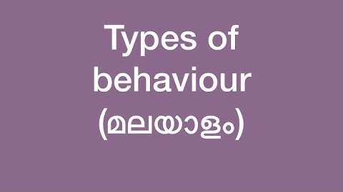Types of behaviour