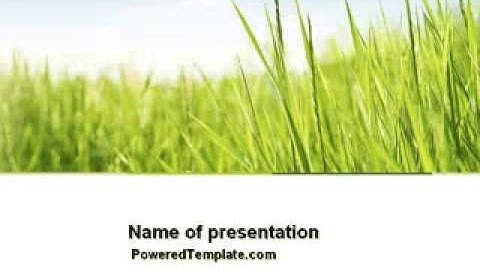 Green Grass Under Blue Sky PowerPoint Template by PoweredTemplate.com