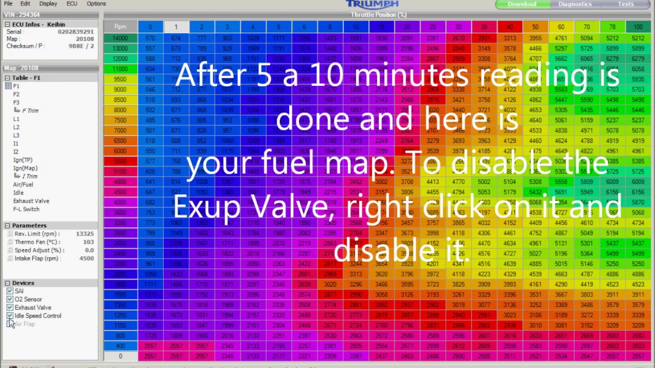 How To disable Exup Valve Triump Daytona 675 with TuneECU YouTube