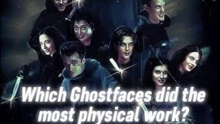 Ranking all 12 Ghostfaces by how much Physical work they did (Killing, Attacking, Fighting, etc)