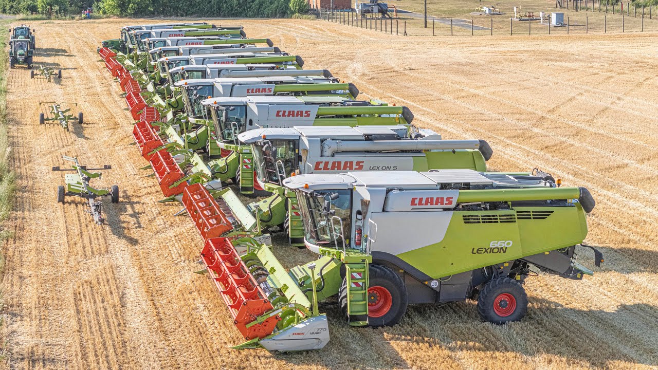 XXXL Barley Harvest in Hungary "2025" 10x Claas Lexion 20x John Deere tractors [Árpa Aratás 2025]