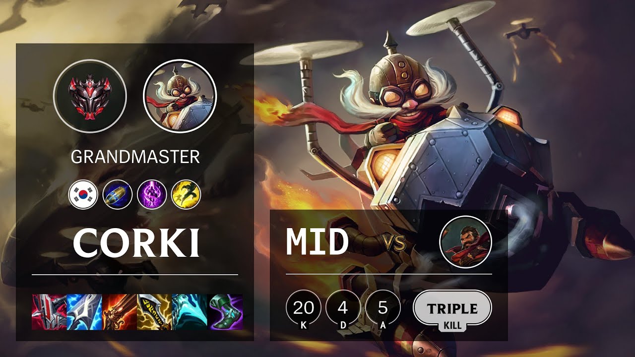 Corki Mid vs Graves - KR Grandmaster Patch 11.24