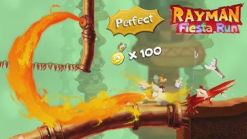 Rayman Fiesta Run, Level 29 Invaded - Pinball Cook (Perfect / 100 Lums)