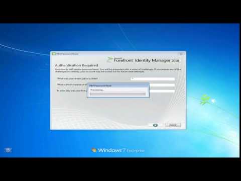 Self-service password Reset with Forefront Identity Manager demo