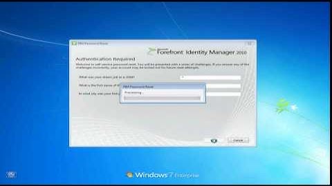 Self-service password Reset with Forefront Identity Manager demo
