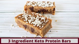 Quick and Easy 3 Ingredient Keto Protein Snack Bars (Gluten Free and Nut Free Options)