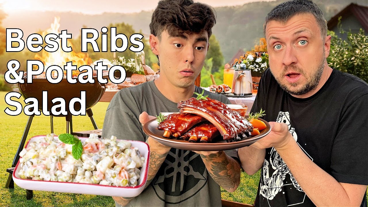 Large Family Dinner! | Best Ribs and Potato Salad | CRAZY PIECES