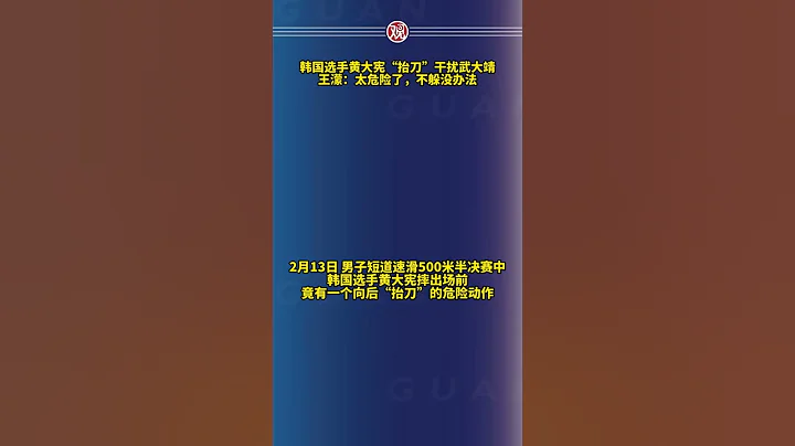 韓國選手黃大憲「抬刀」干擾武大靖，王濛：太危險了，不躲沒辦法 - 天天要聞