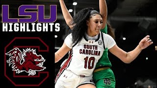 #1 South Carolina VS LSU FIGHT INVOLVED! Highlights|  Women's College Basketball |