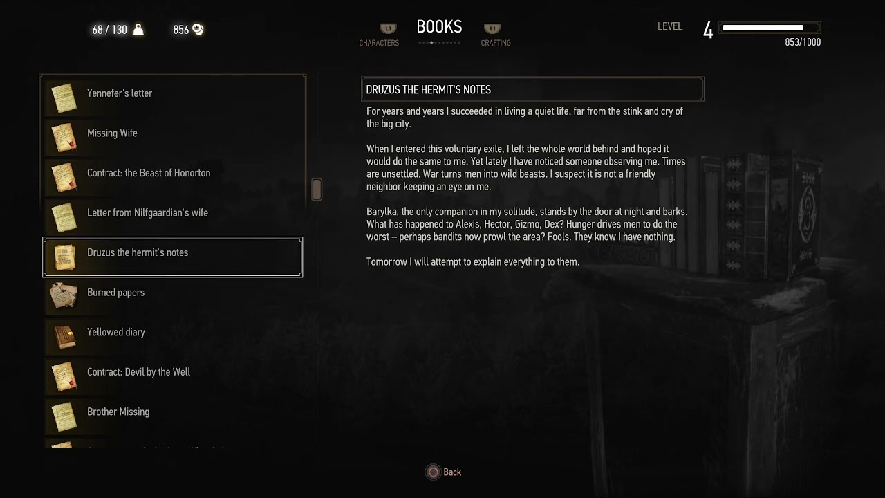 BOOKS: Druzus the hermit's notes (Witcher 3 In-Game Lore Read Aloud)