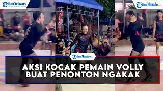 Aksi Kocak Pemain Volly Buat Penonton Tak Berhenti Tertawa