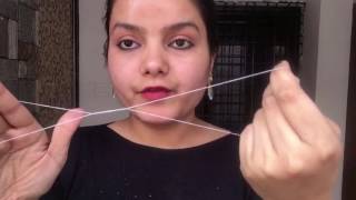 How to do painless threading by your own || upper lips threading and facial hair removing Tutorial