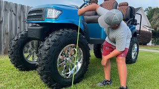 Installing 35 Inch Tires On My GOLF CART | How To Use Wheel Adapters For Polaris SXS Bolt Pattern